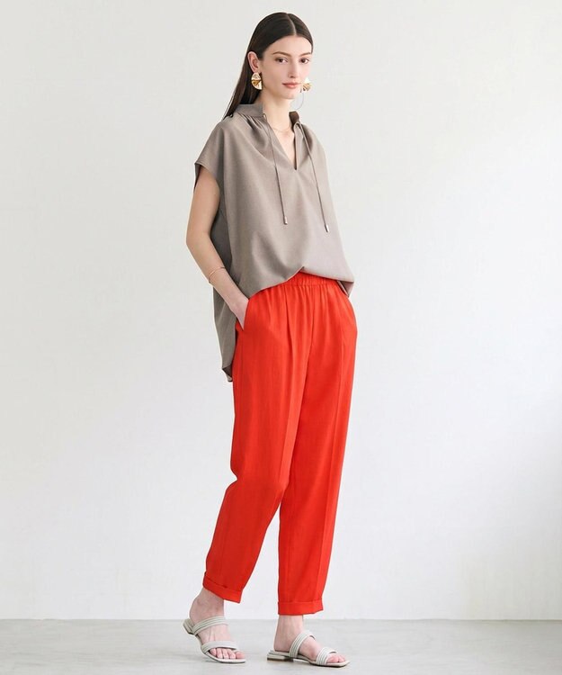 BEIGE， YANN / 裾カフス イージーアンクルパンツ Red