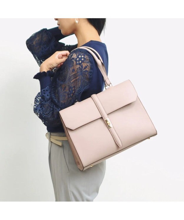 UNBILLION cachecache WEB限定ヒネリディテールA4トートバッグ ピンク