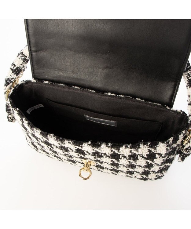 UNBILLION カシュカシュ cachecache / ツイード2wayハンドルフラップショルダー ブラック