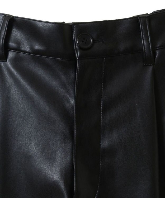 Green Parks レザーショートパンツ Black