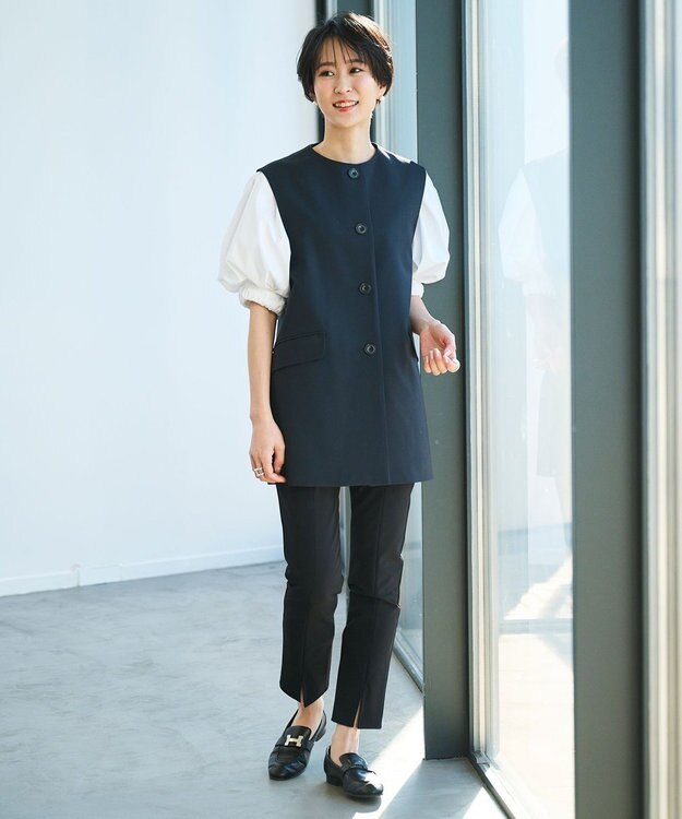 #Newans ストレッチタイトシルエットパンツ ブラック