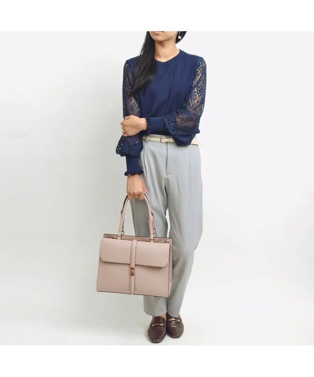 UNBILLION cachecache WEB限定ヒネリディテールA4トートバッグ ピンク