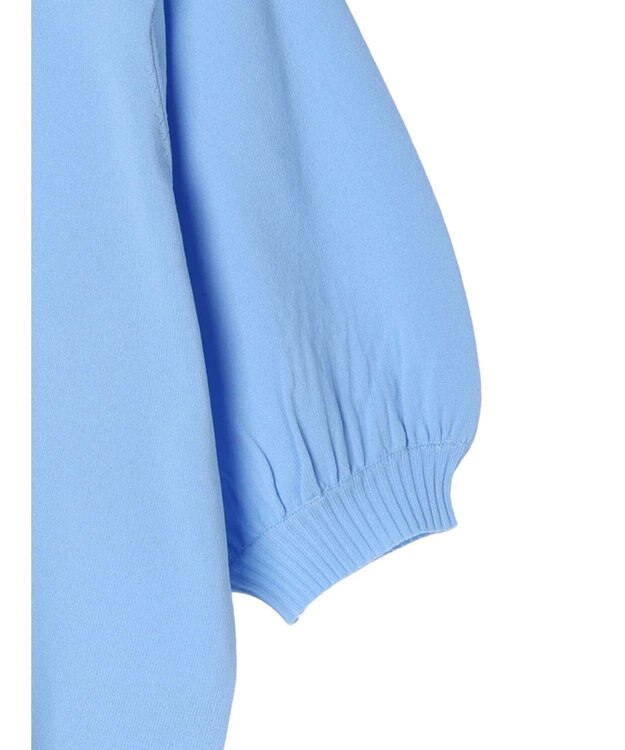 Green Parks パフ５分袖ニットプルオーバー Sax