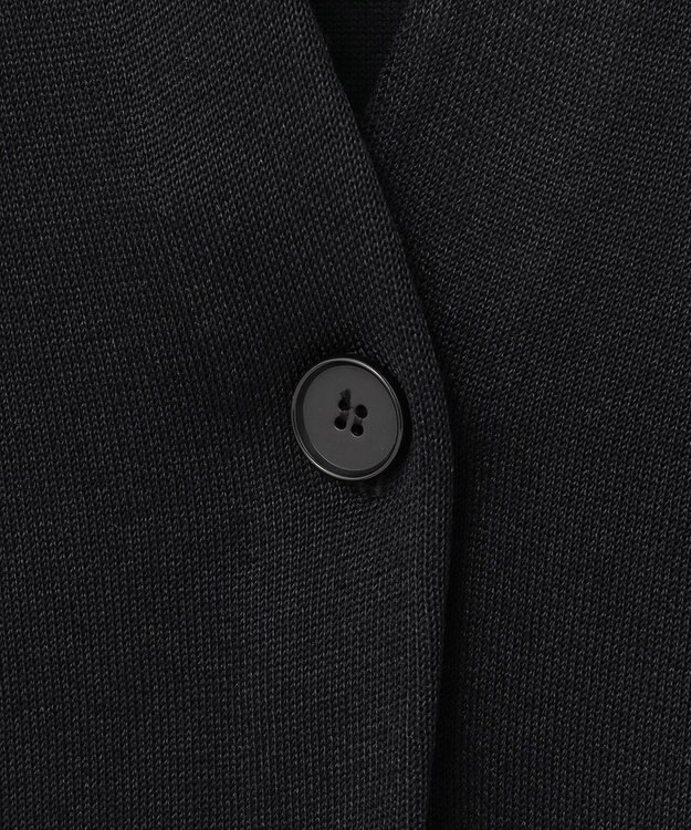 ICB 【洗える】シンセティックヤーンスムース ニットジャケット ブラック系