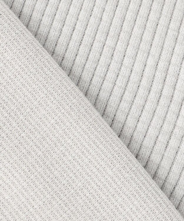 JOSEPH ABBOUD MOUNTAIN 【吸湿発熱/ソフト】ソフトウォームワッフル ハーフジップ カットソー ライトグレー系