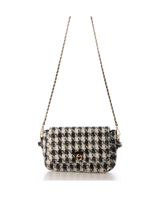 UNBILLION カシュカシュ cachecache / ツイード2wayハンドルフラップショルダー ブラック