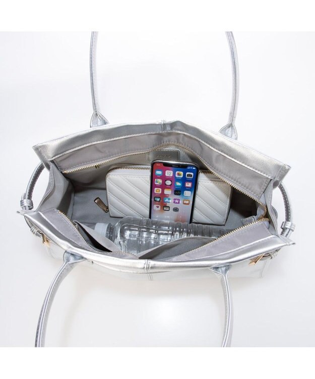 UNBILLION ペルケ perche / 牛革×ナイロンランドスケープトート シルバー