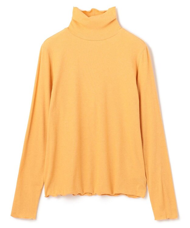 UNFILO 【暖かさ＆着心地の良さで大ヒット】コットンカシミヤ タートルネックカットソー イエロー