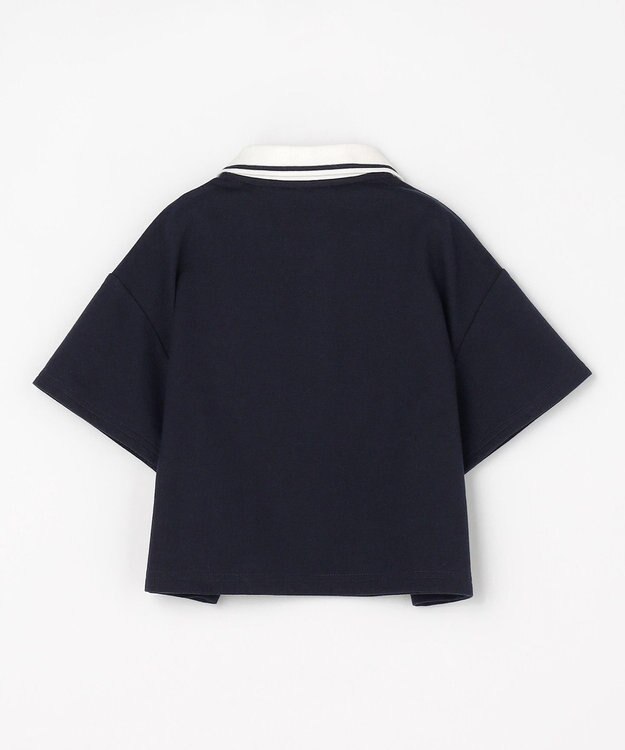 ANY KIDS 【洗濯機可能/吸汗速乾】ドライタッチ ショート丈ポロシャツ ネイビー