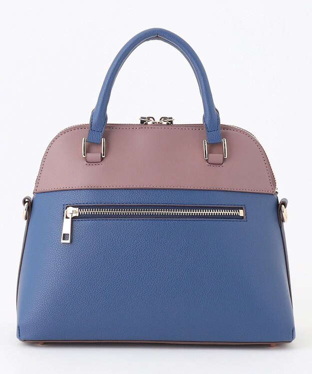 組曲 【ショルダーベルト付き】ボストンハンド バッグ ネイビー系1