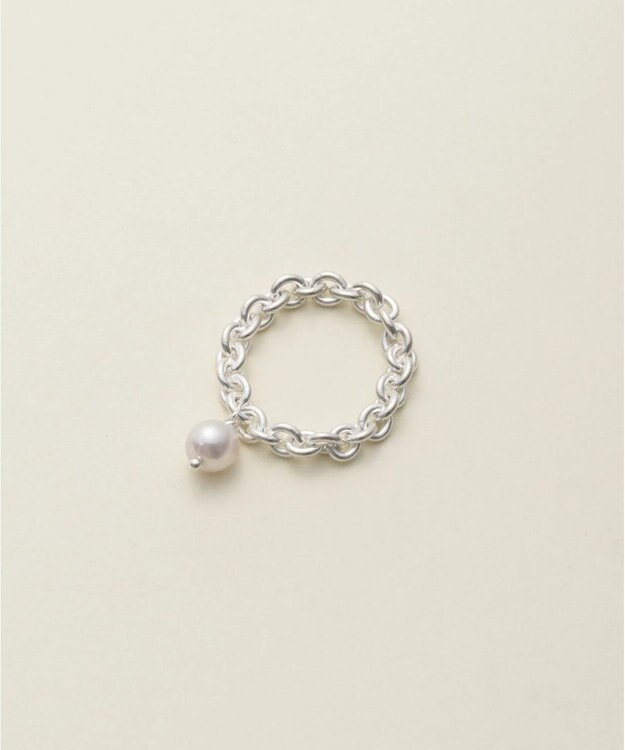 yoaa シルバー925 ピンクアコヤチェーンリング シルバー925