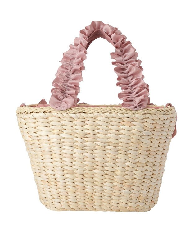 Maison de FLEUR 【2Way】フリルハンドルメイズリボン2Wayカゴバッグ Pink