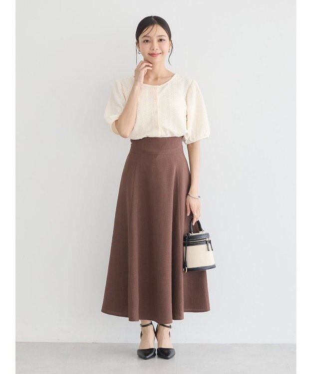 earth music&ecology 前後２ｗａｙパフスリーブカーディガン Ivory