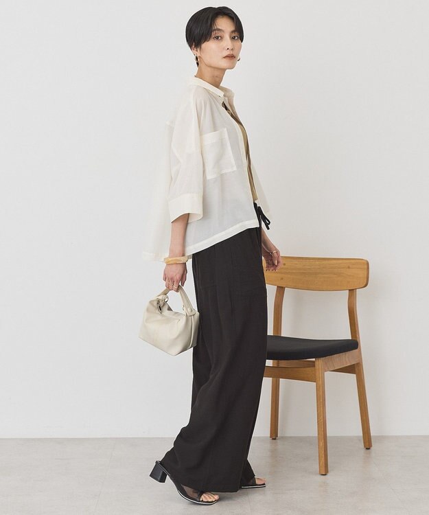 AMERICAN HOLIC 【先行予約】【WEB限定】Wポケットシアー半袖シャツ Ivory