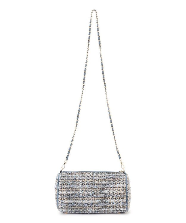 23区 GIOLICAツイード シリンダー ショルダーバッグ ブルーミックス