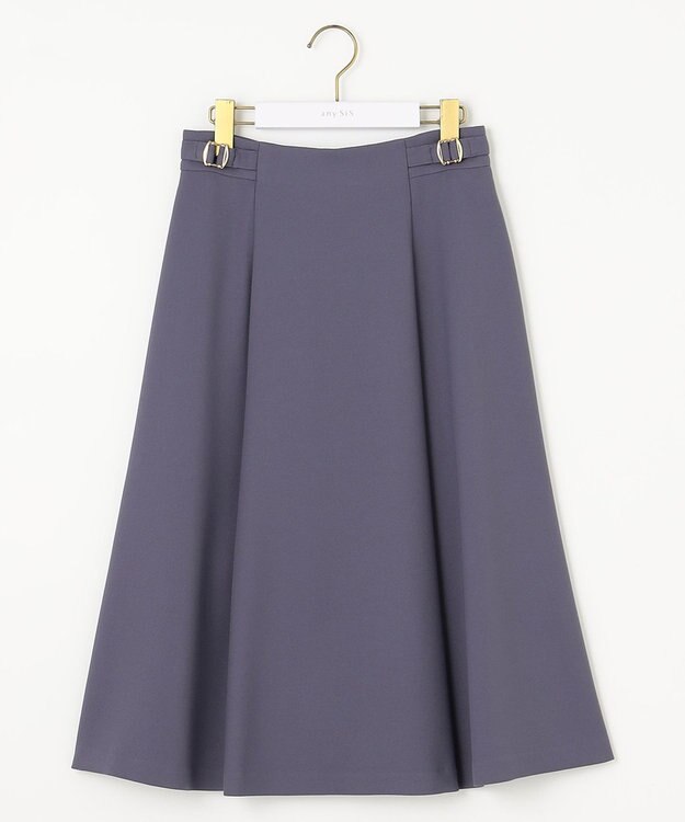 ANY SIS 【洗える】プチベルトフレア スカート ブルー