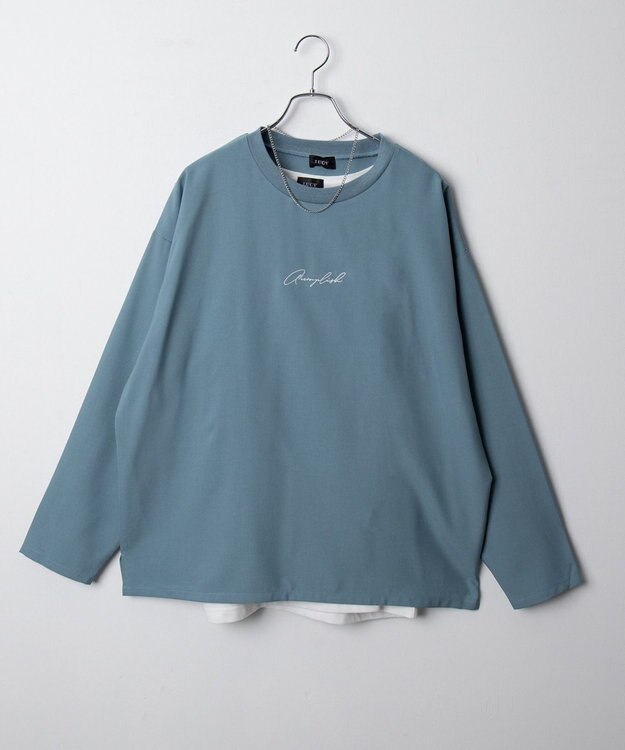 WEGO 【セットアイテム/軽量/シワにならない】ドライポリアンサンブルプルオーバーシャツ（LS） ブルー