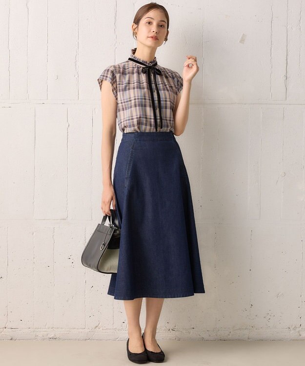 組曲 【23AW】DENIMフレア スカート ネイビー系