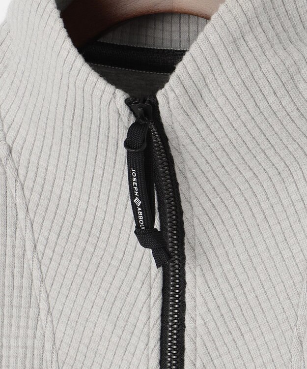 JOSEPH ABBOUD MOUNTAIN 【吸湿発熱/ソフト】ソフトウォームワッフル ハーフジップ カットソー ライトグレー系