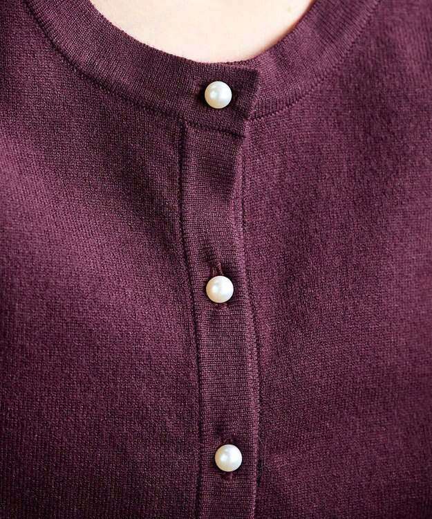 Tiaclasse 【洗える】2WAYパール釦カーディガン ワイン