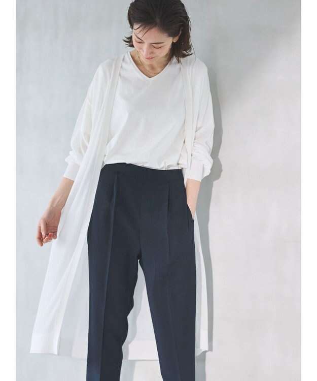 Green Parks 接触冷感ロング丈カーデ White