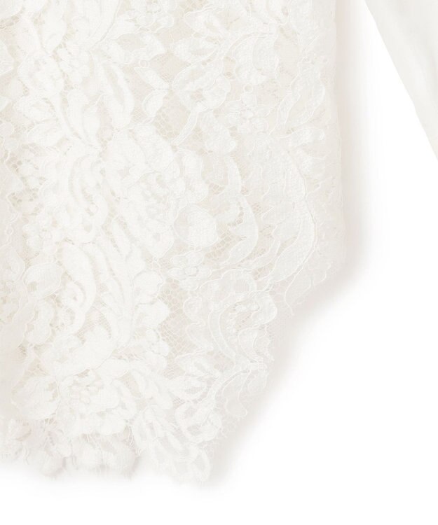 BEIGE， GALENA / コットンレースバンドカラーシャツ Off