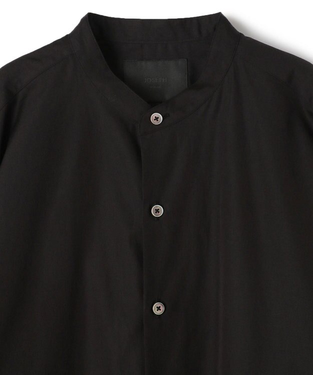 JOSEPH HOMME 【HIGH GRADE LINE】コットンポプリン　バンドカラーシャツ ブラック系