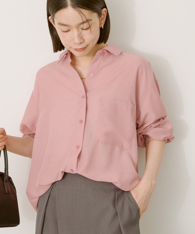 AMERICAN HOLIC シアーボイルオーバーシルエットシャツ Pink