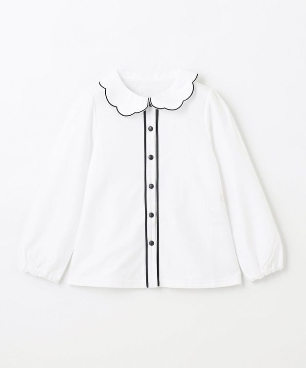 組曲 KIDS 【110-140cm】ツイル天竺 ブラウス オフホワイト系