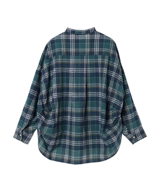 CRAFT STANDARD BOUTIQUE チェックバンドカラーサークルブラウス Green