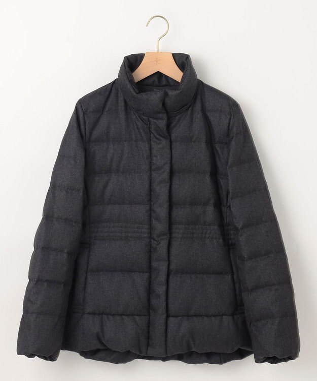組曲 S ライトタフタショートダウンコート チャコールグレーツイード系5