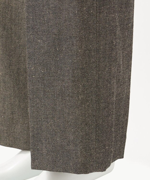 23区 【GOLD LABEL】ウールリネンツイル ワイドパンツ ダークブラウン系