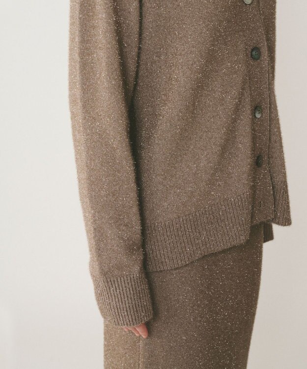 GRACE CONTINENTAL フィルムヤーンニットカーディガン ベージュ