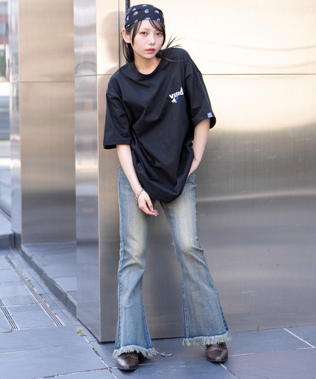 WEGO 【ユニセックス着用ITEM】別注VISIONボックスロゴゴーストスケーターT（SS） ブラック