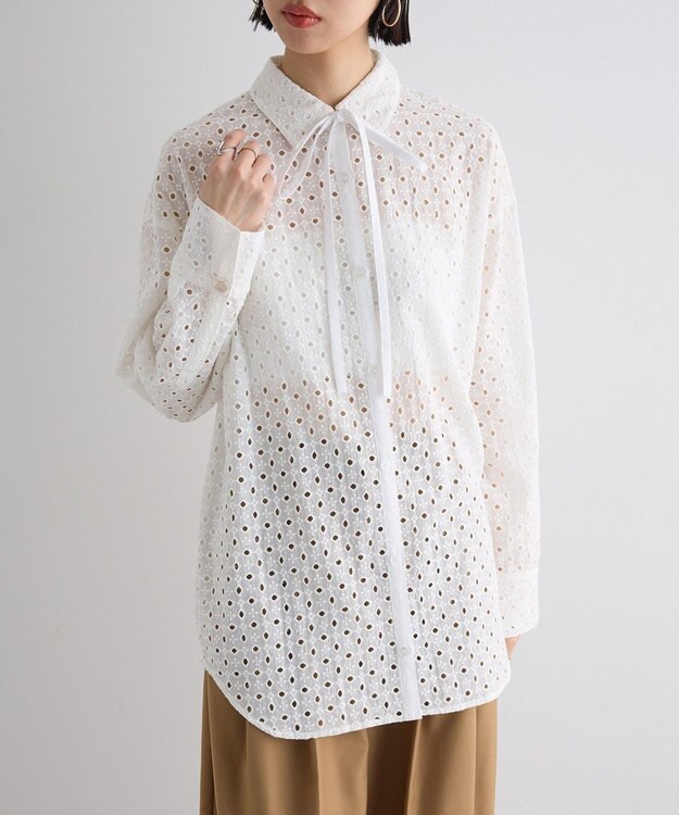 Green Parks ボウタイシャツ Off White