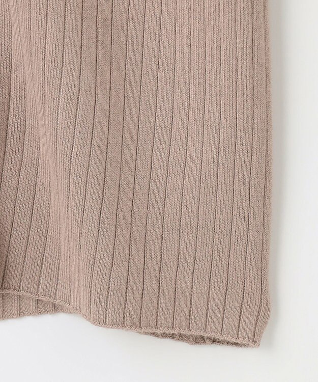 ANY 【洗える】Vネック リブニット ブラウン系1