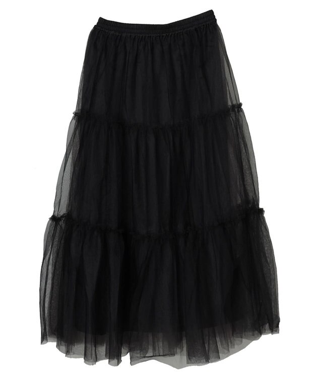 earth music&ecology マルチｗａｙチュールスカート Black