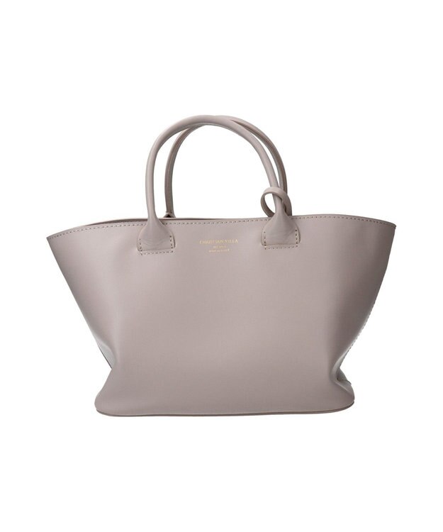 INTER-CHAUSSURES 【Christian Villa】ミディアムサイズベーシックハンドバッグ ライトグレー