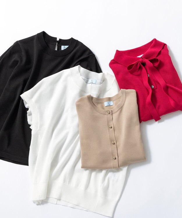 組曲 S 【先行予約】シアー ニットT ホワイト系