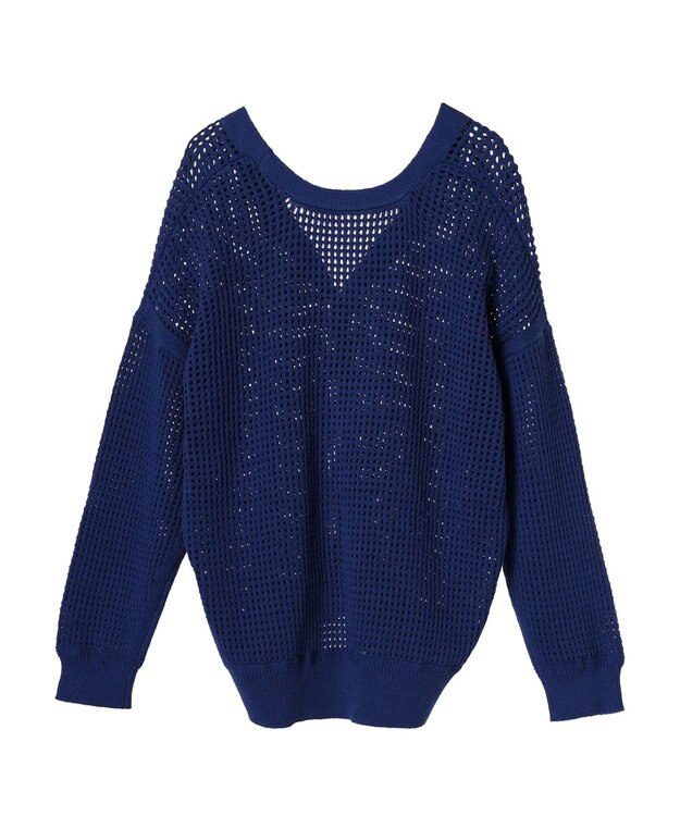 AMERICAN HOLIC ２ＷＡＹメッシュ編みニットカーディガン Blue