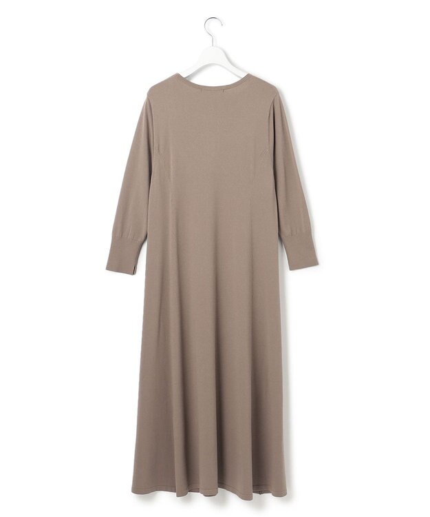 23区 ヴィスコースストレッチ ニット フレア ワンピース モカ