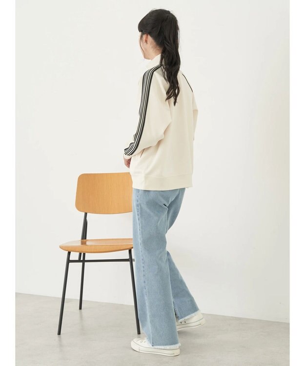 earth music&ecology スポーティー袖ラインブルゾン Ivory