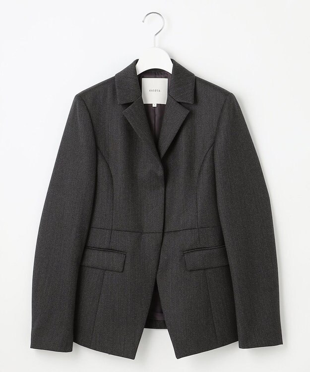 23区 【エステータ】CANONICO カバートクロス ジャケット チャコールグレー