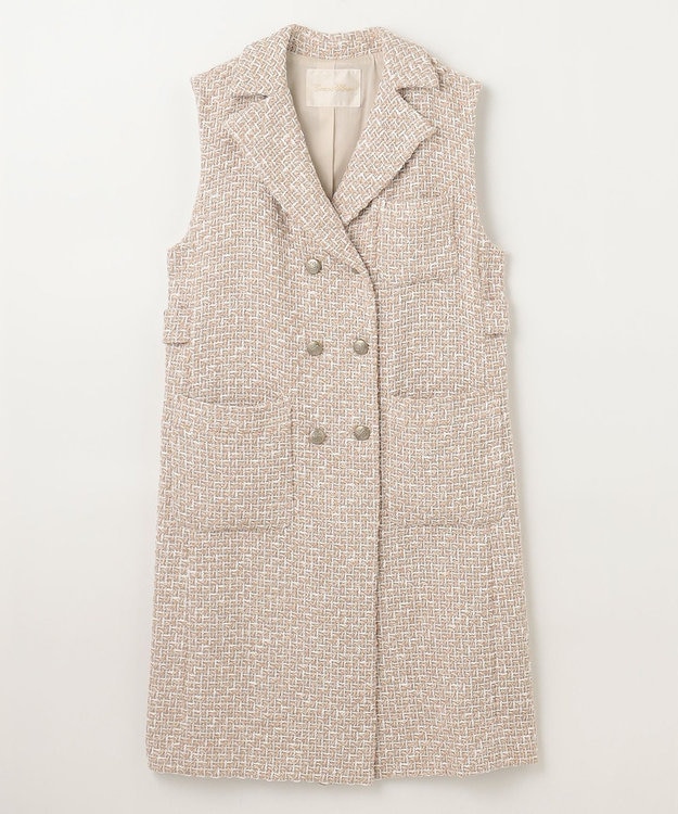 GRACE CONTINENTAL ツイードジレワンピース ベージュ