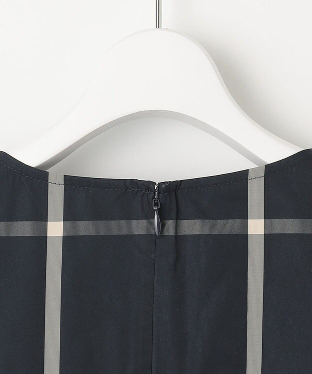 J.PRESS LADIES L 【洗える】 メモリーウェザー チェック ワンピース ネイビー系3