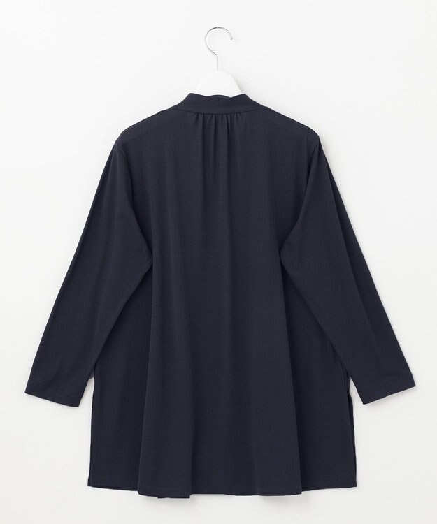 自由区 【保湿性/吸湿性/吸水速乾/接触冷感/UVケア】ハンディカーディガン ロング ネイビー系