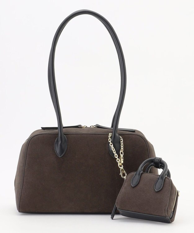 自由区 【SHIHOさん着用】スエードライクボストン バッグ スレート