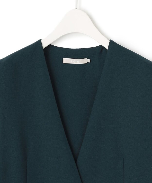 ICB 【洗える】 ウールマットウース ノーカラージレ パイングリーン系