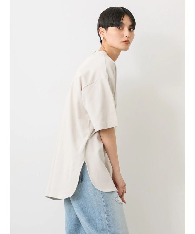 AMERICAN HOLIC 抗菌防臭＋ＵＶカット裾ラウンドカットチュニック Gray Beige