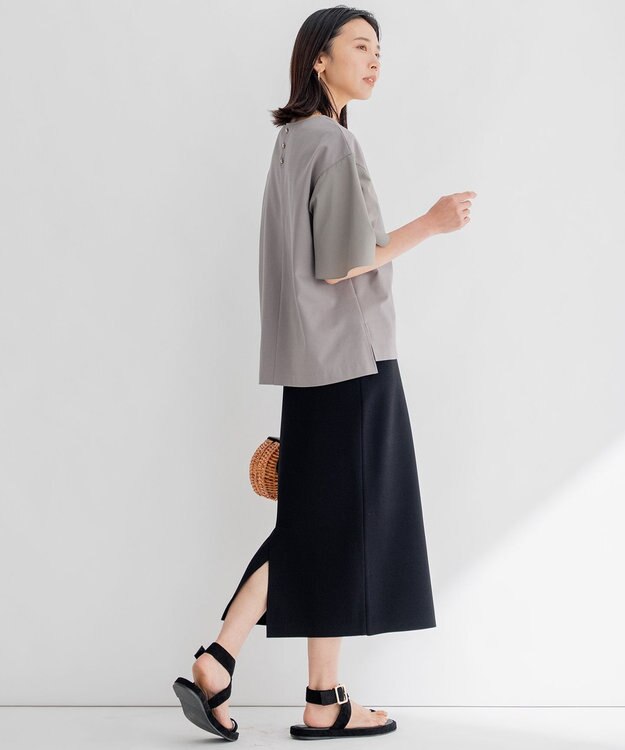 23区 【洗える】レーヨンポリエステルストレッチ タイト ニットスカート ブラック系